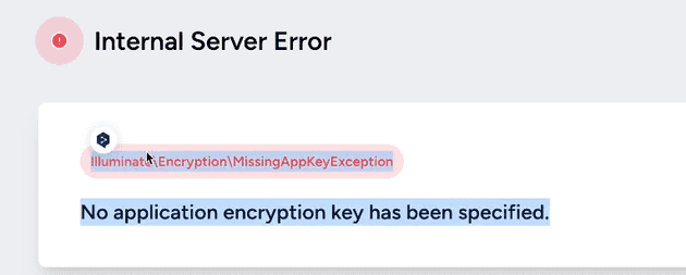 Error-Display-No-application-encryption-key