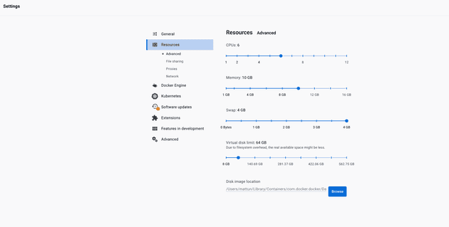 docker memory