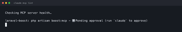 laravel boost claude mcp list